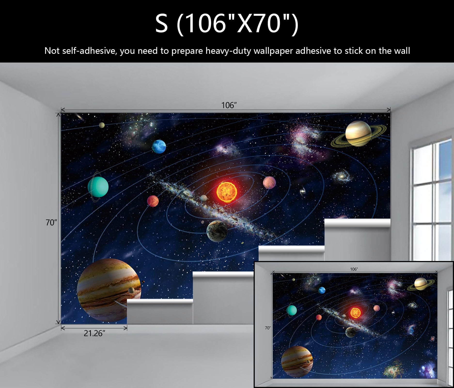 Autocollant Mural Pour Chambre à Coucher, Papier Peint Galaxie Pour