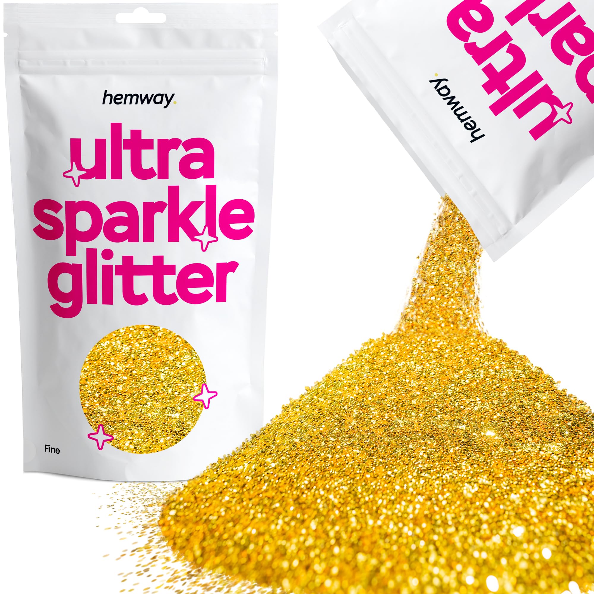 Hemway Ultra Sparkle Glitter Baby Pink Iridescent 100g Fine | Glitter for Arts & Craft, Makeup, Nail Art, Crafting, Card Making, Sparkle Decoration — view 36