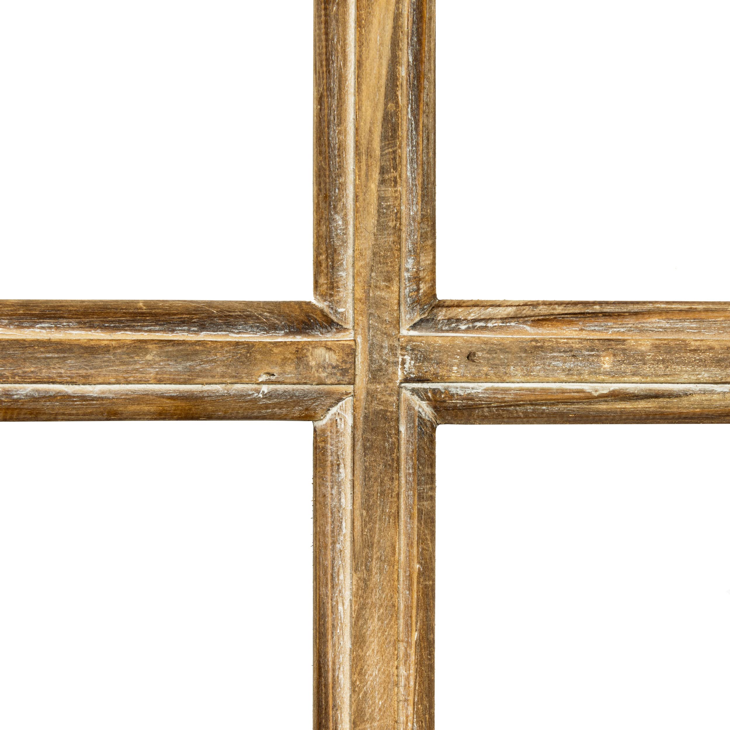 Vintage Stallfenster Landhausstil - Deko Fenster mit Halbbogen aus Holz ohne Scheiben - Wand Deko Holz - Holzfenster