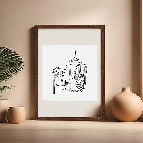 Miniatura 365 de Poster Master Póster de peonías – Estampado de flores retro – Ilustración floral – Ilustración en blanco y negro – Diseño de línea y abstracto –