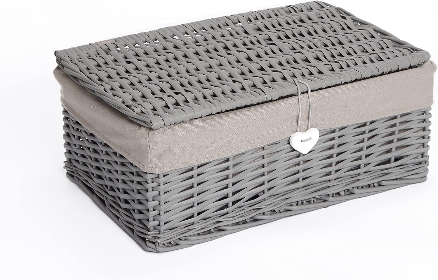 WICKERFIELD Natural Wicker Basket and Gift Hamper With Lid and Liner
