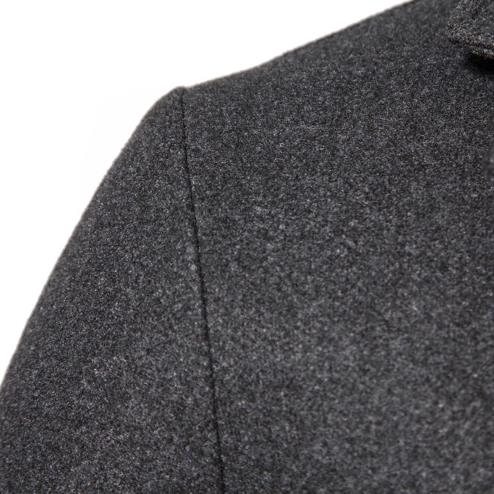 Trench lungo da uomo, casual, in lana, con colletto dentellato, lunghezza intera, doppiopetto, lungo, invernale, caldo, per lavoro, casual, elegante, slim fit, trench coat