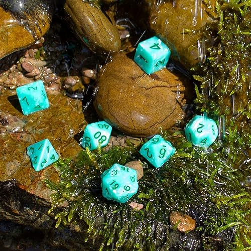 Miniatura 3 de Turquesa Pearl RPG Dice - Juego completo de poliédrico - 'Aqua'