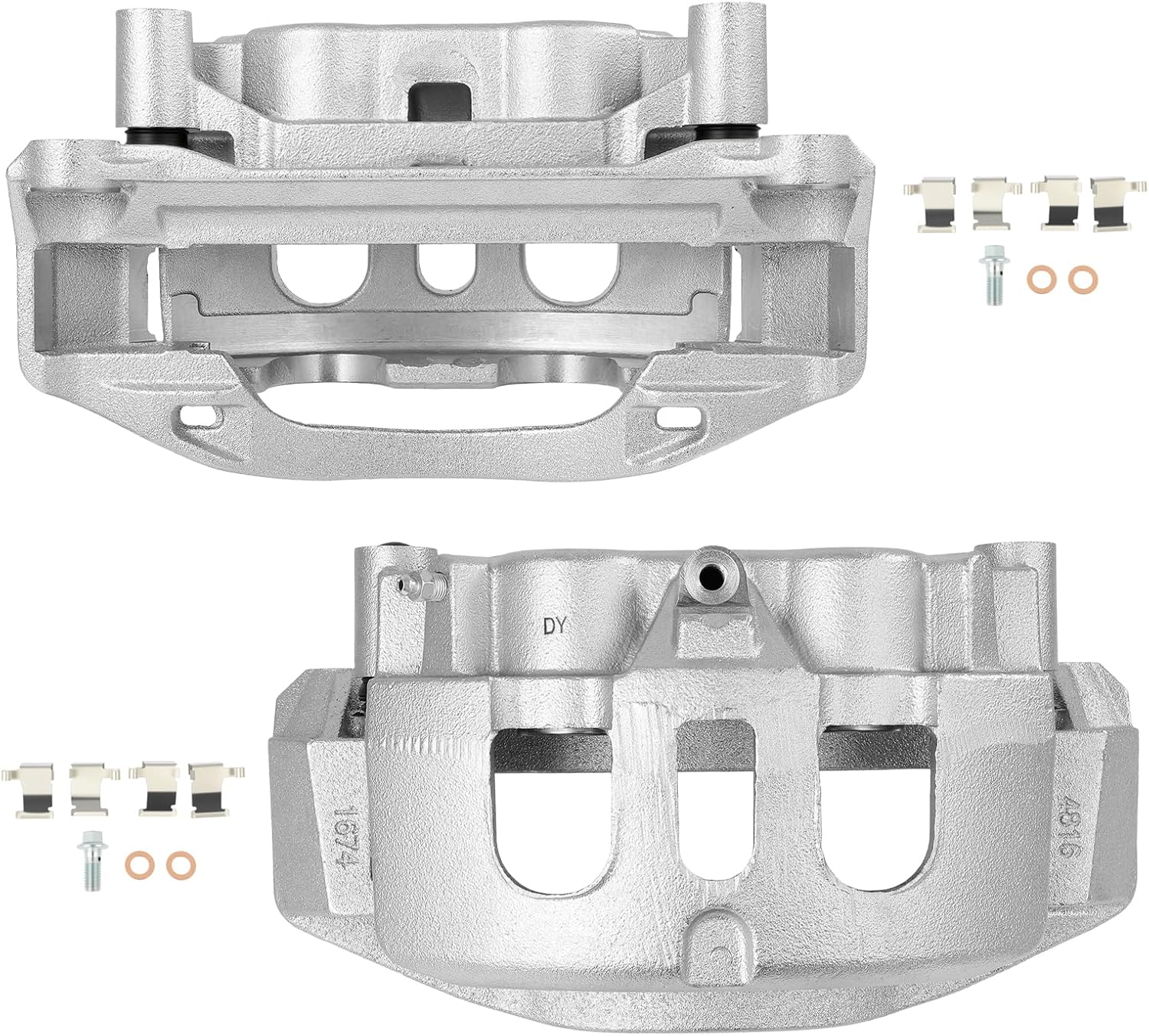SCITOO 18B5307 18B5306 Rear Left & Right Disc Brake Calipers w/Bracket Fit For Chevrolet For Silverado 2500 HD 2011-2019,For GMC For Sierra 3500 HD 2011-2019, Double Pistons