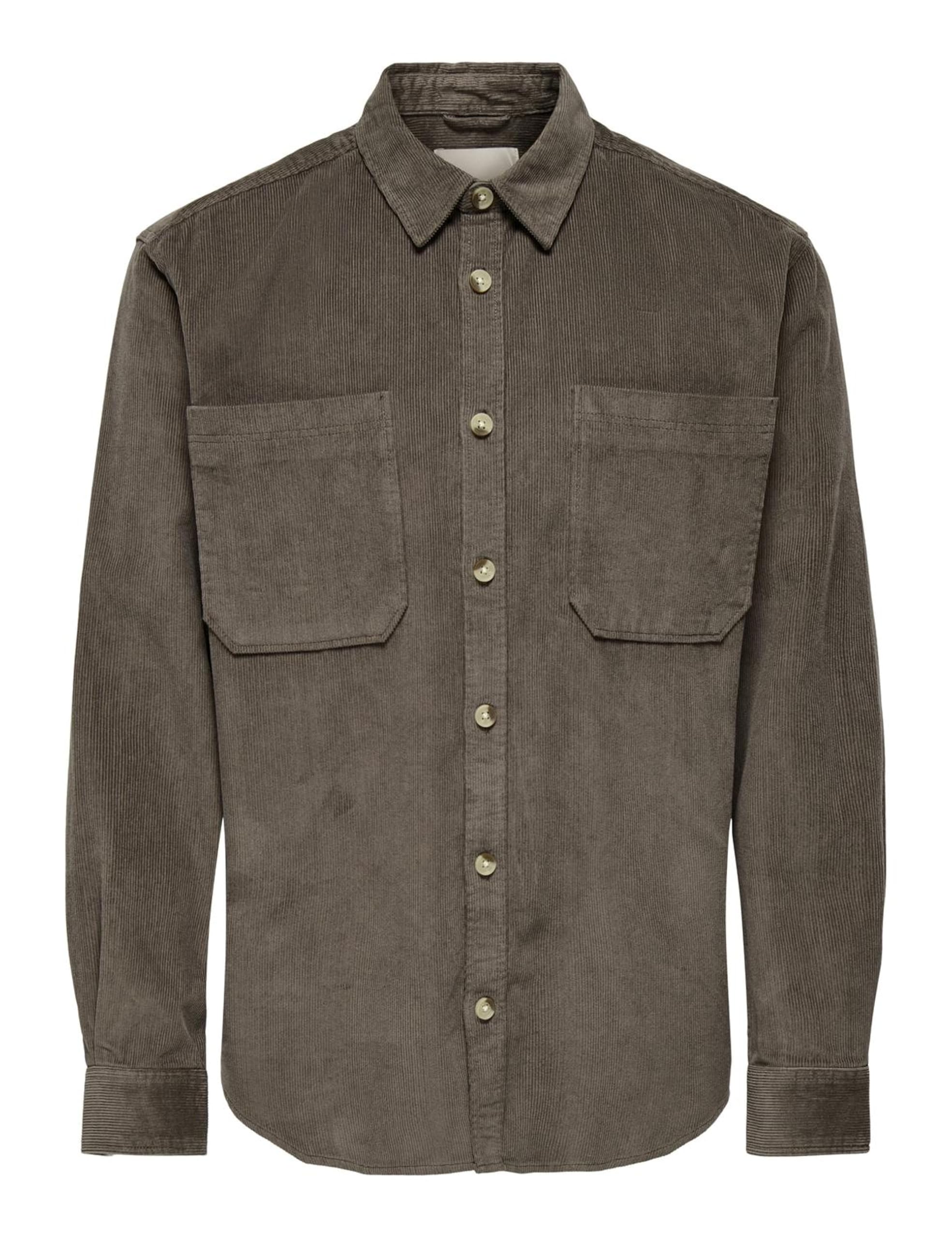 ONLY & SONS Onsalp RLX 2Pkt Washd Cord LS Shirt Noos, Falcon, S
