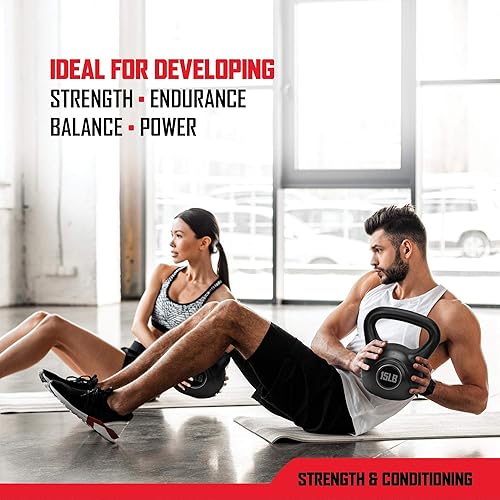 Miniatura 3 de RBX Pesa rusa de cemento con revestimiento de plástico a prueba de golpes para entrenamiento CrossFit