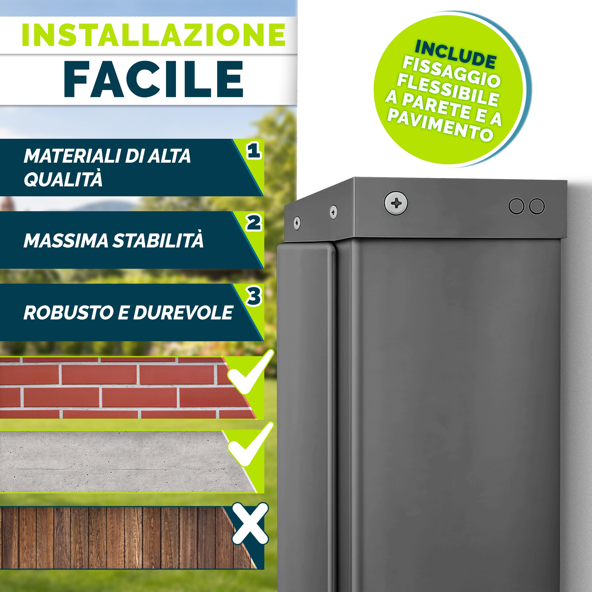 Tillvex Tenda Laterale Estensibile Oscurante 200x400 cm Acciaio Inox Antivento