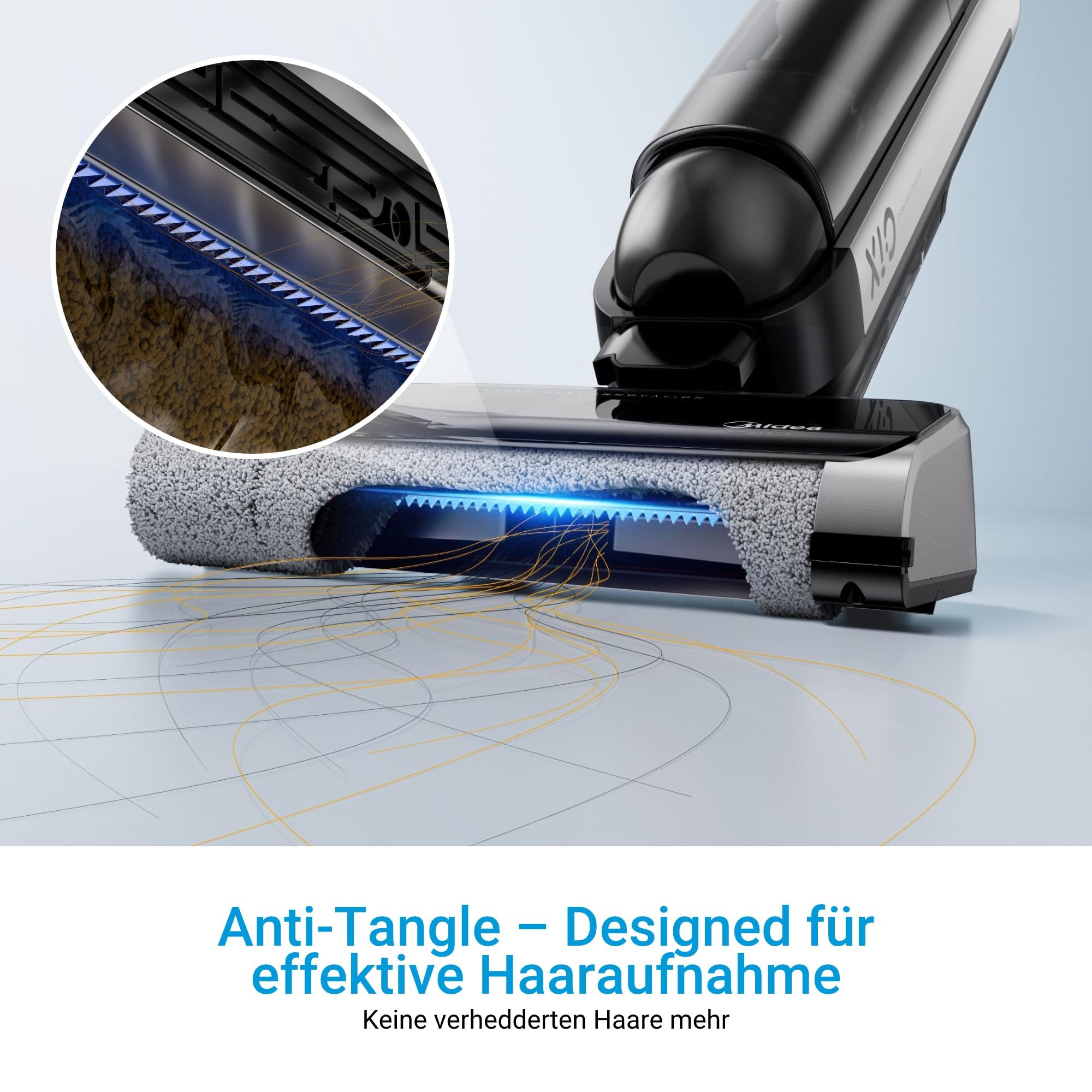 Midea X10 Smart Nass-Trocken-Sauger mit intelligenter Erkennung, All-in-One-Nass Trockensauger Kabellos mit Haarentwirrung-Design | Selbstreinigung LED-Display für Harte Boden,Tierhaare, Kantenreinigu