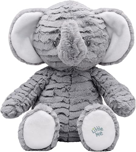 Juguete de peluche suave de primera calidad para bebés, bebés y niños pequeños, elefante de peluche gris Little Me (10 pulgadas sentado)