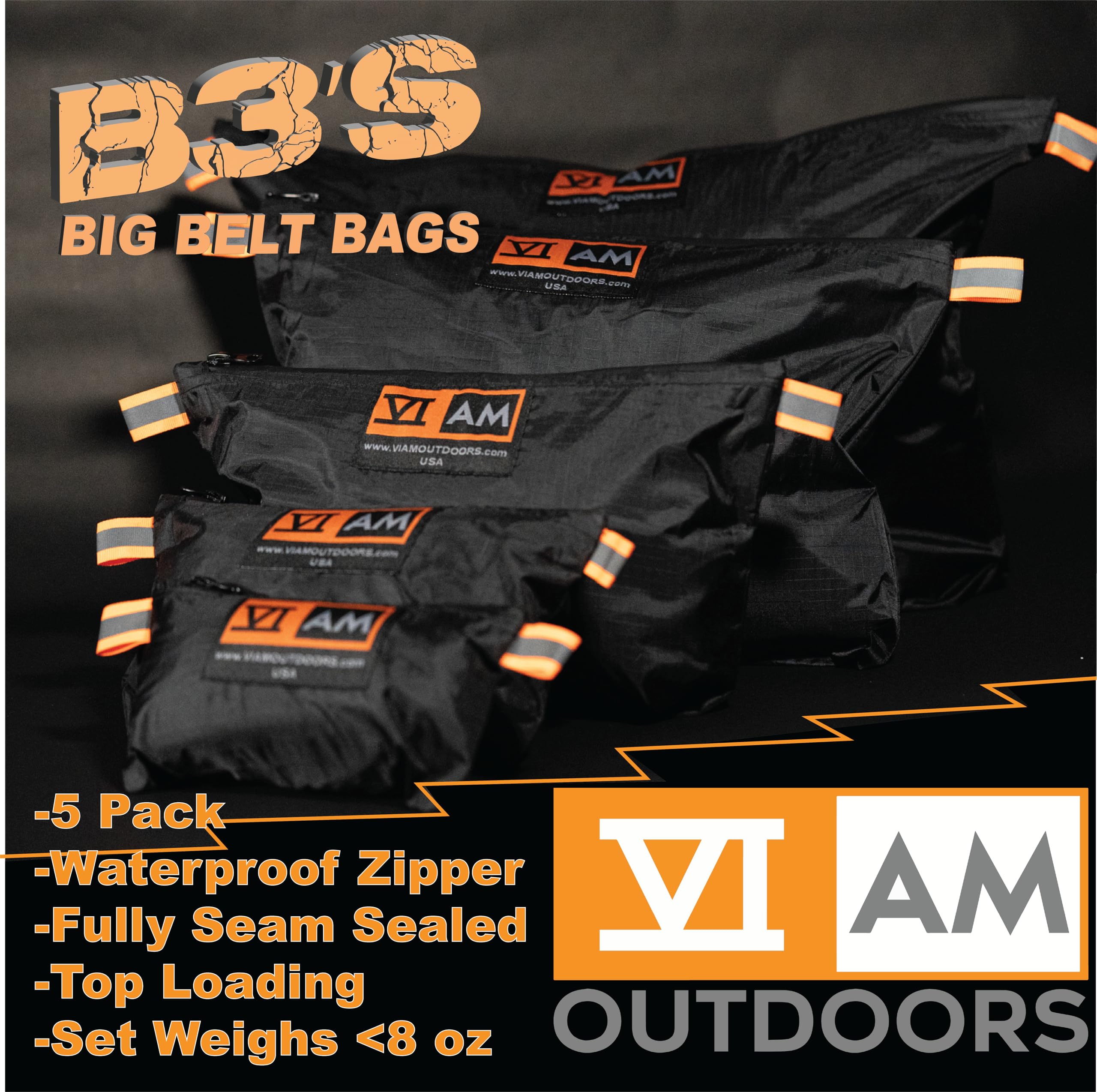VIAM Outdoors B3's Big Belt Bag | Organizador de equipaje y equipo | 53.9 g negro
