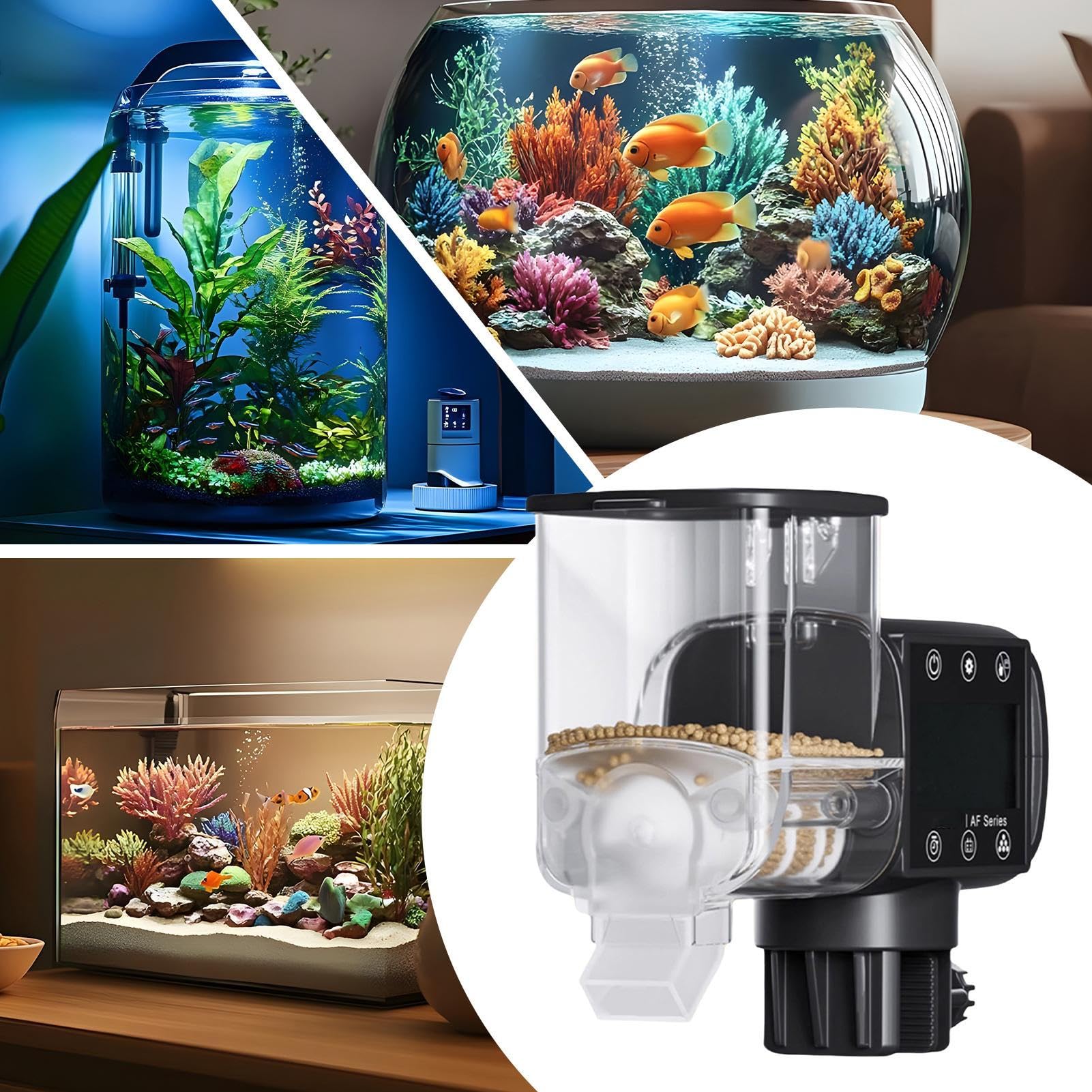 Alimentatore Per Acquario Distributore Di Mangime A Batteria Con Timer Per | Mangiatoia Per Acquario Con Timer Vacanza All'Aperto Casa Acquario Viaggi Brevi Quotidiani Appassionati