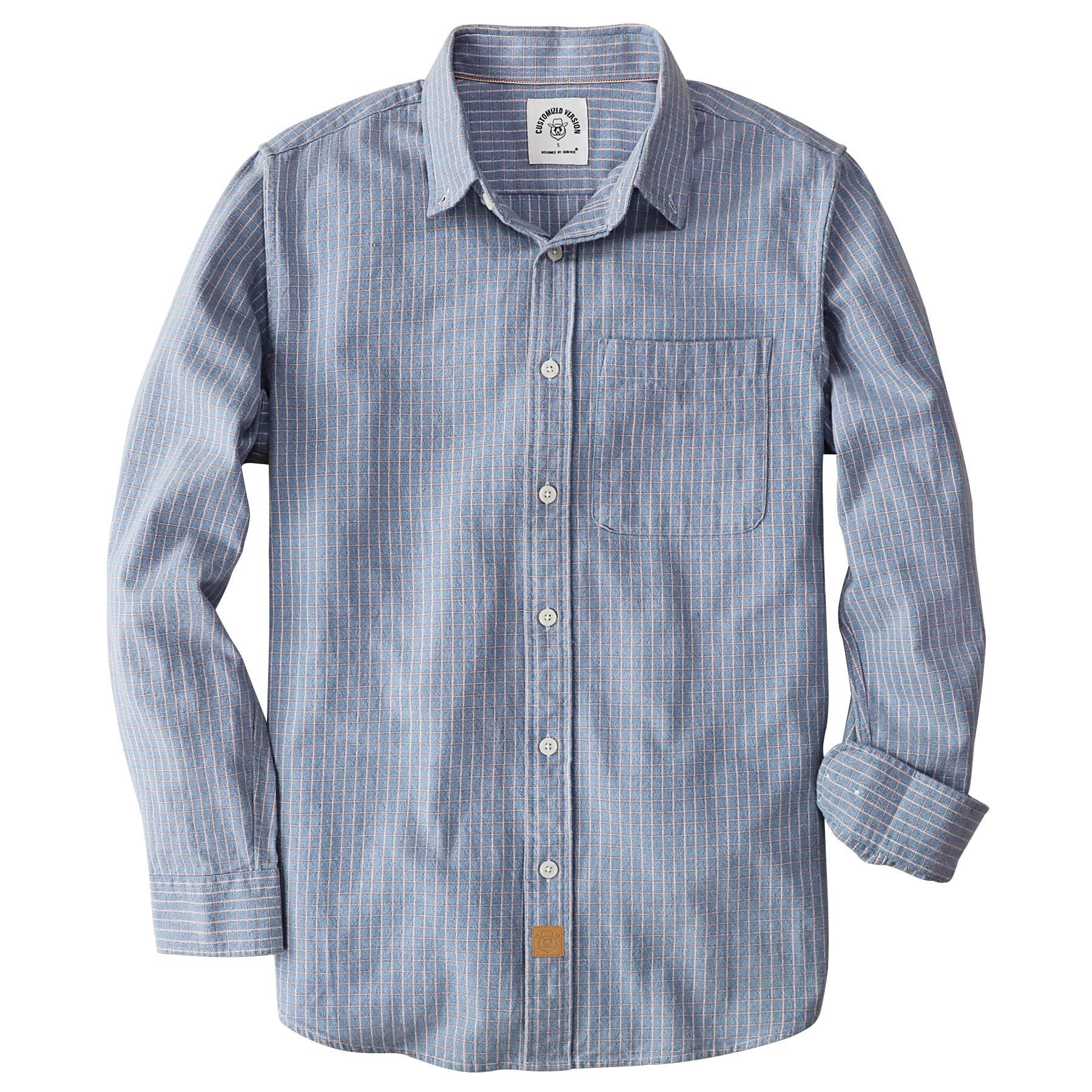 6 oz Flannel Shirt for Men Cotton Casual Long Sleeve Button Down