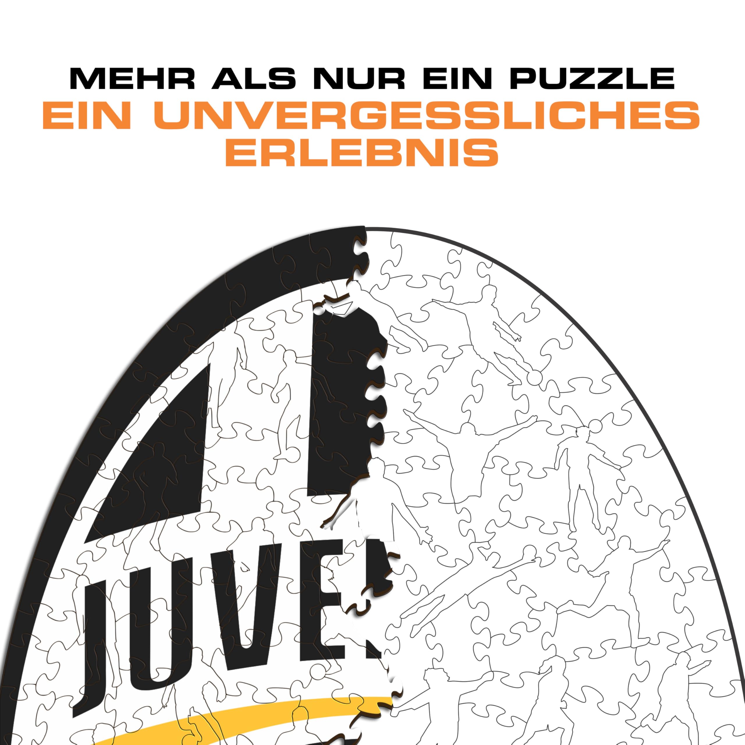 Iconic Puzzles - Juventus Retro Logo, offizielles Produkt, Holzpuzzle für Erwachsene und Kinder, 100% nachhaltiges Holz, Größe M, 250 Stück