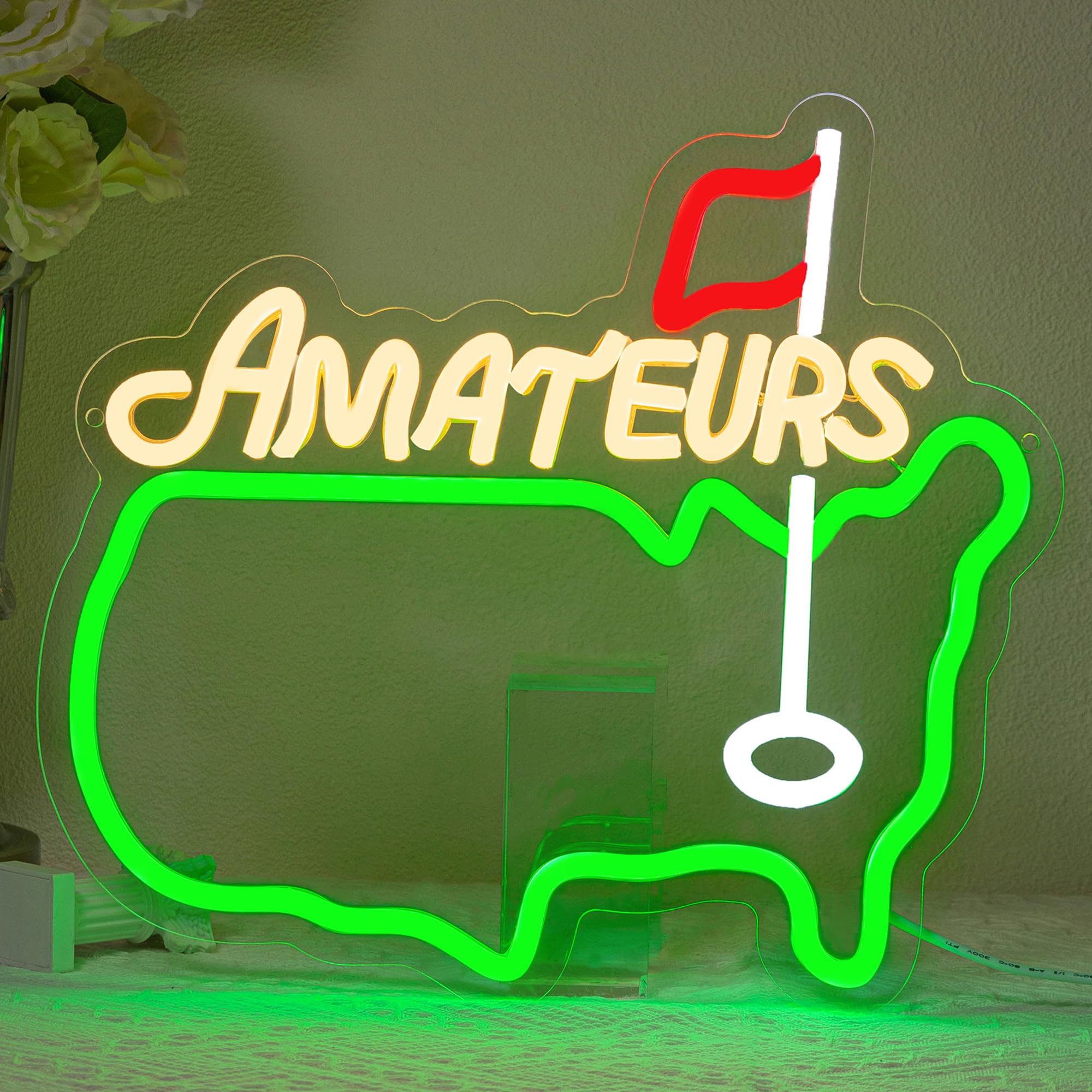 Amateurs Neon Sign Golf Neon Light for Wall Decor Green Dimmable Neon Signs Sport Wall Decorarion USB Powered Led Neon Light for Bedroom Golf Club Bar