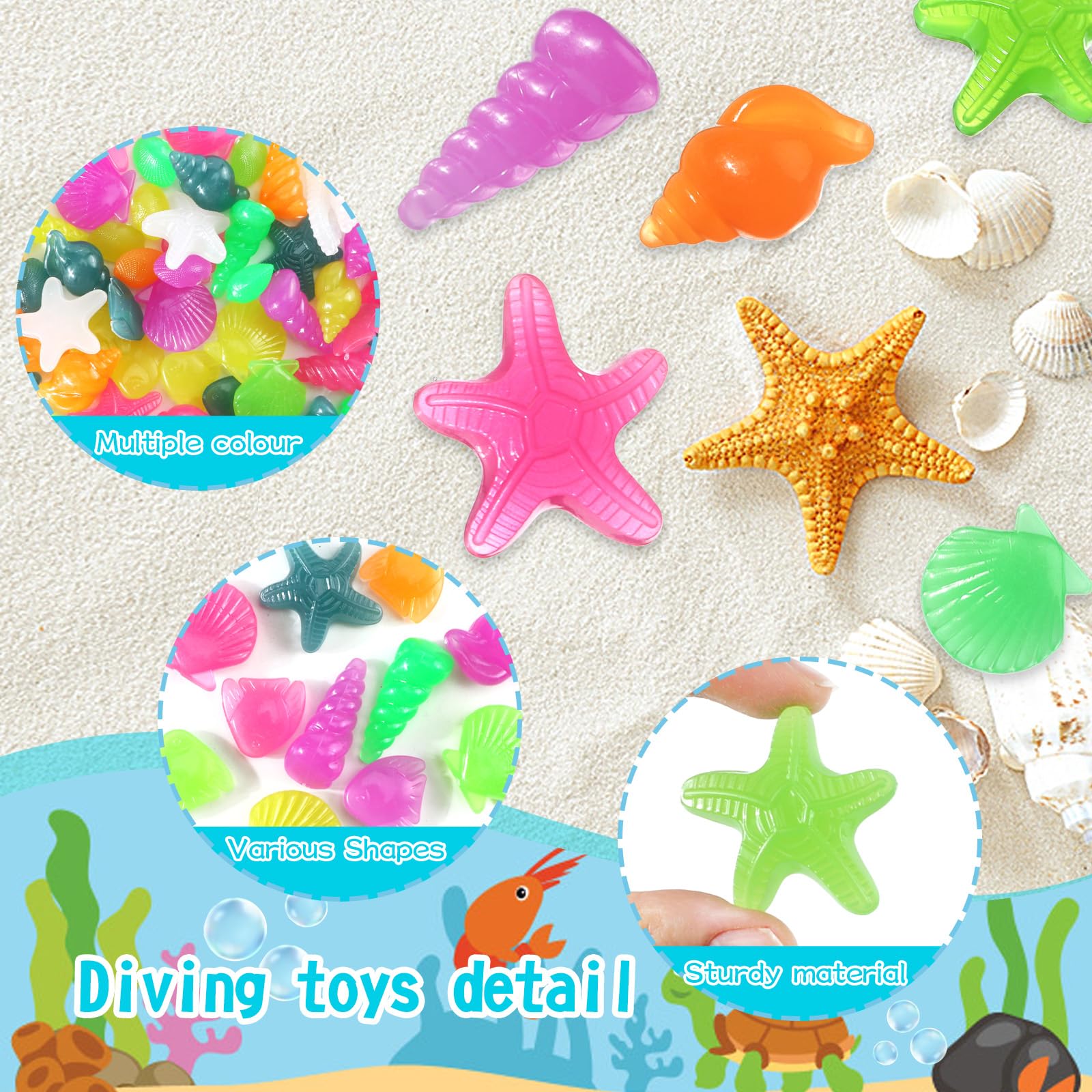 110 Stück Tauchjuwel Pool Spielzeug - Bunte Acryl Edelsteine Zum Tauchen