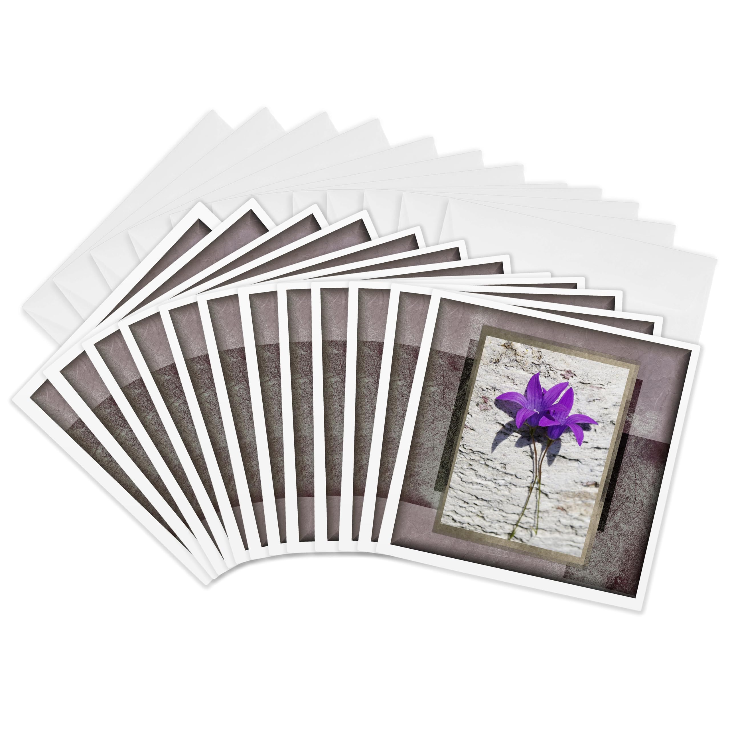 3Drose Two Handbells - Greeting Cards, 6 by 6-inches, Set of 12 (gc_36586_2)