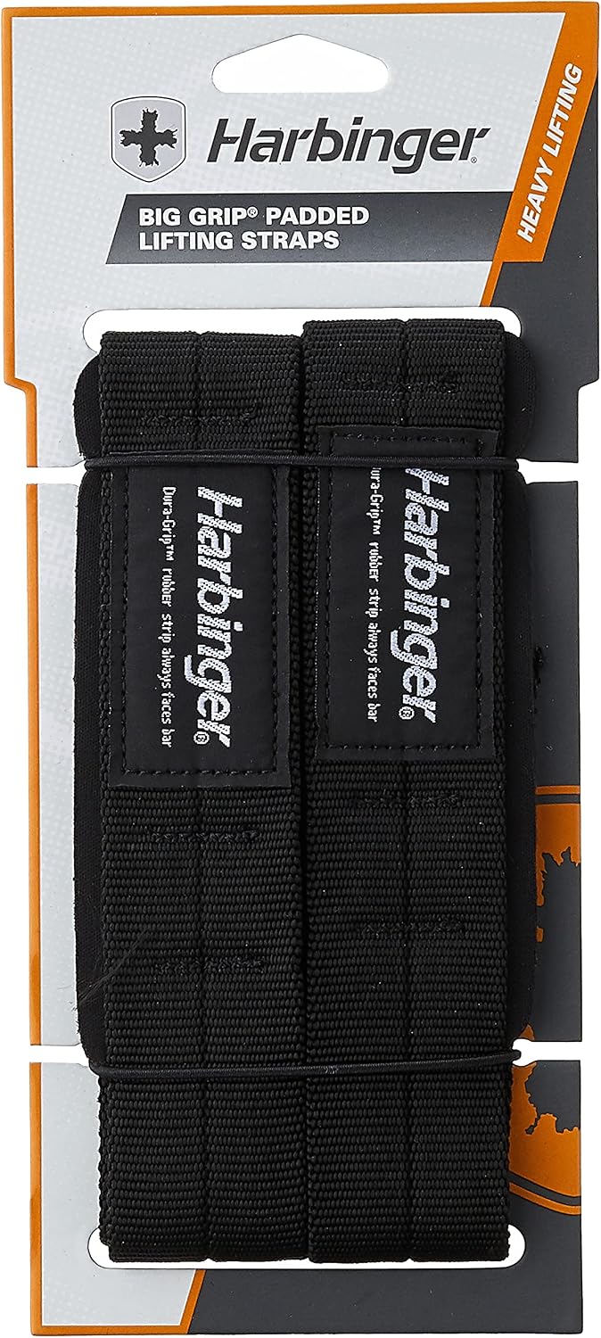 Harbinger Big Grip No-Slip Nylon Lifting Straps with DuraGrip (Pair)