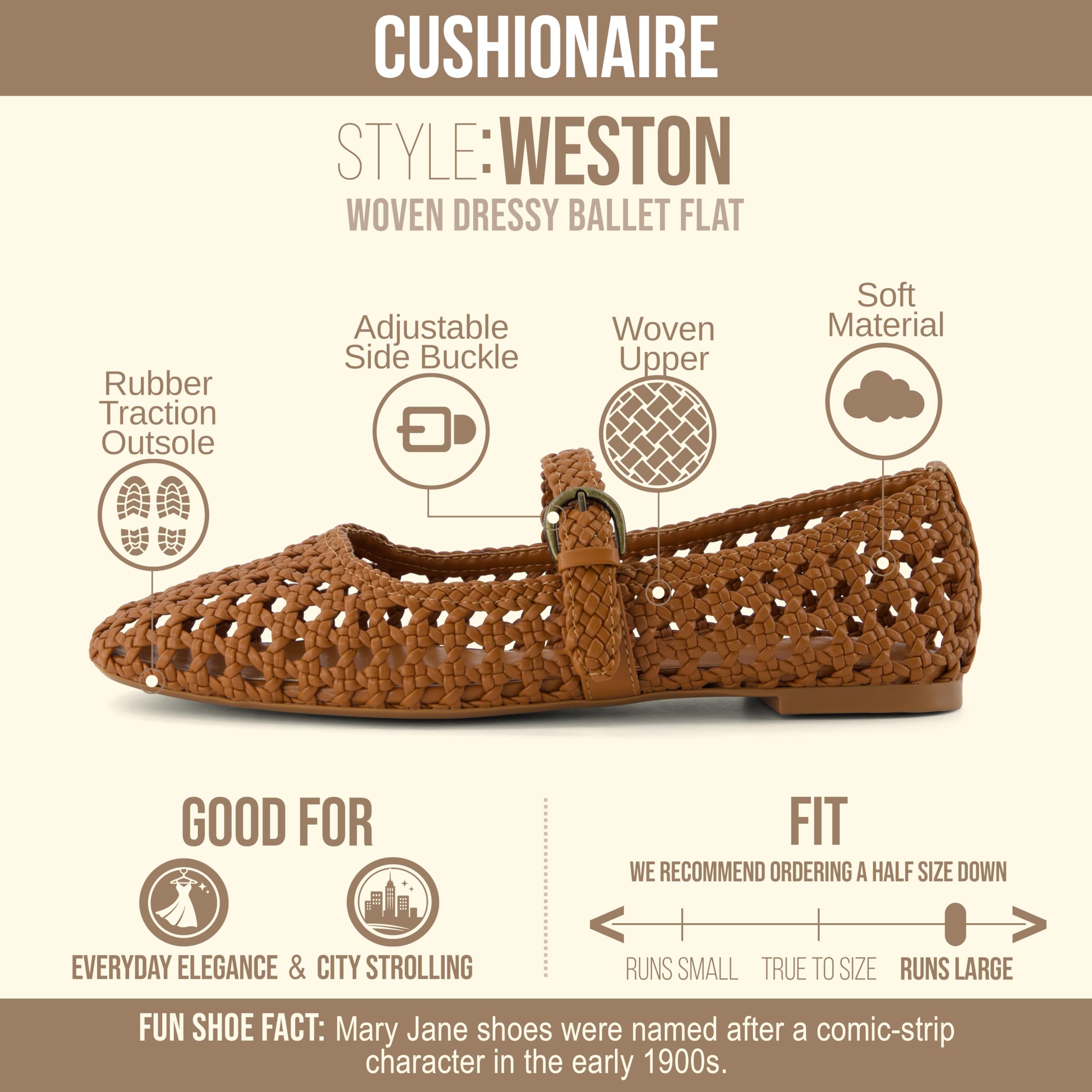 CUSHIONAIRE Weston, Scarpa Mary Jane Donna