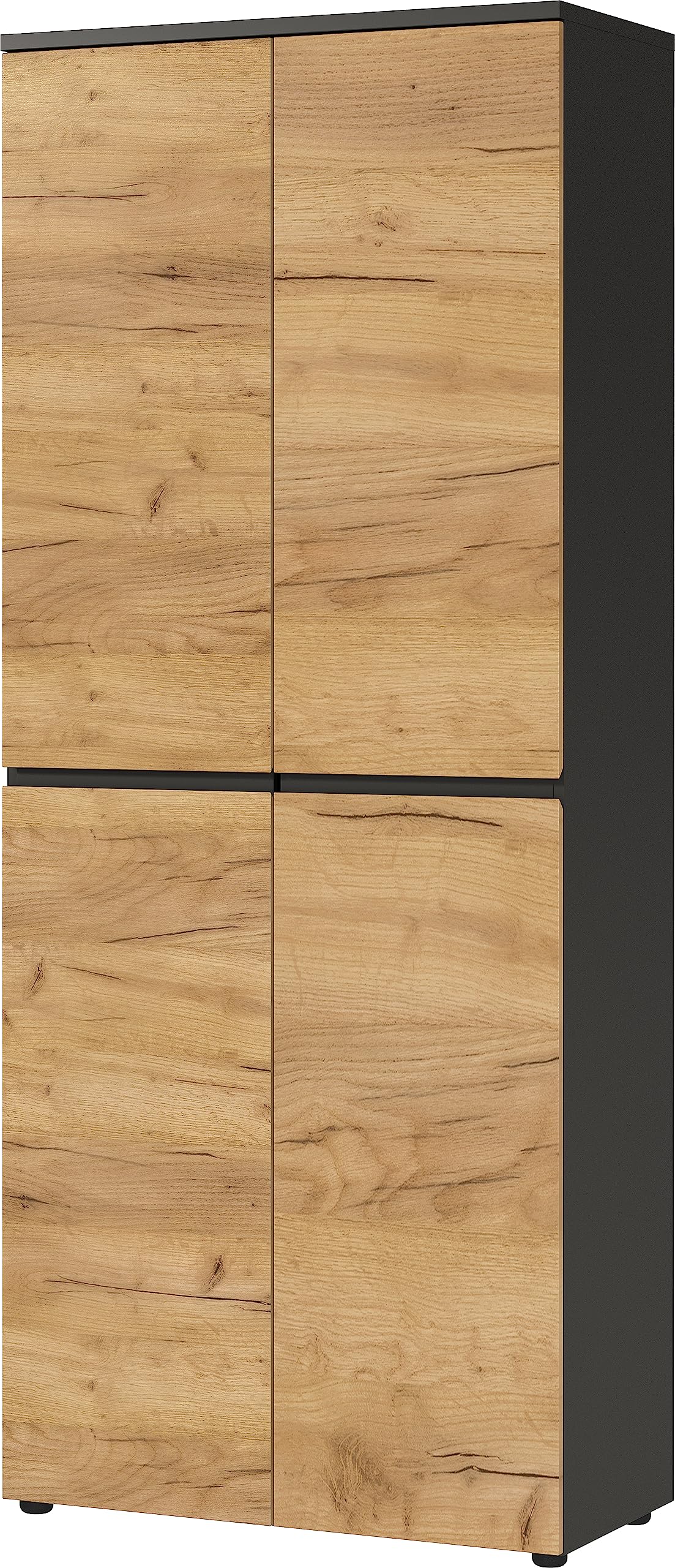 Aktenschrank GW-Lissabon, mit Zwei Türen und Vier verstellbaren Einlegeböden, griffloses Design, 80 x 197 x 40 cm (BxHxT)