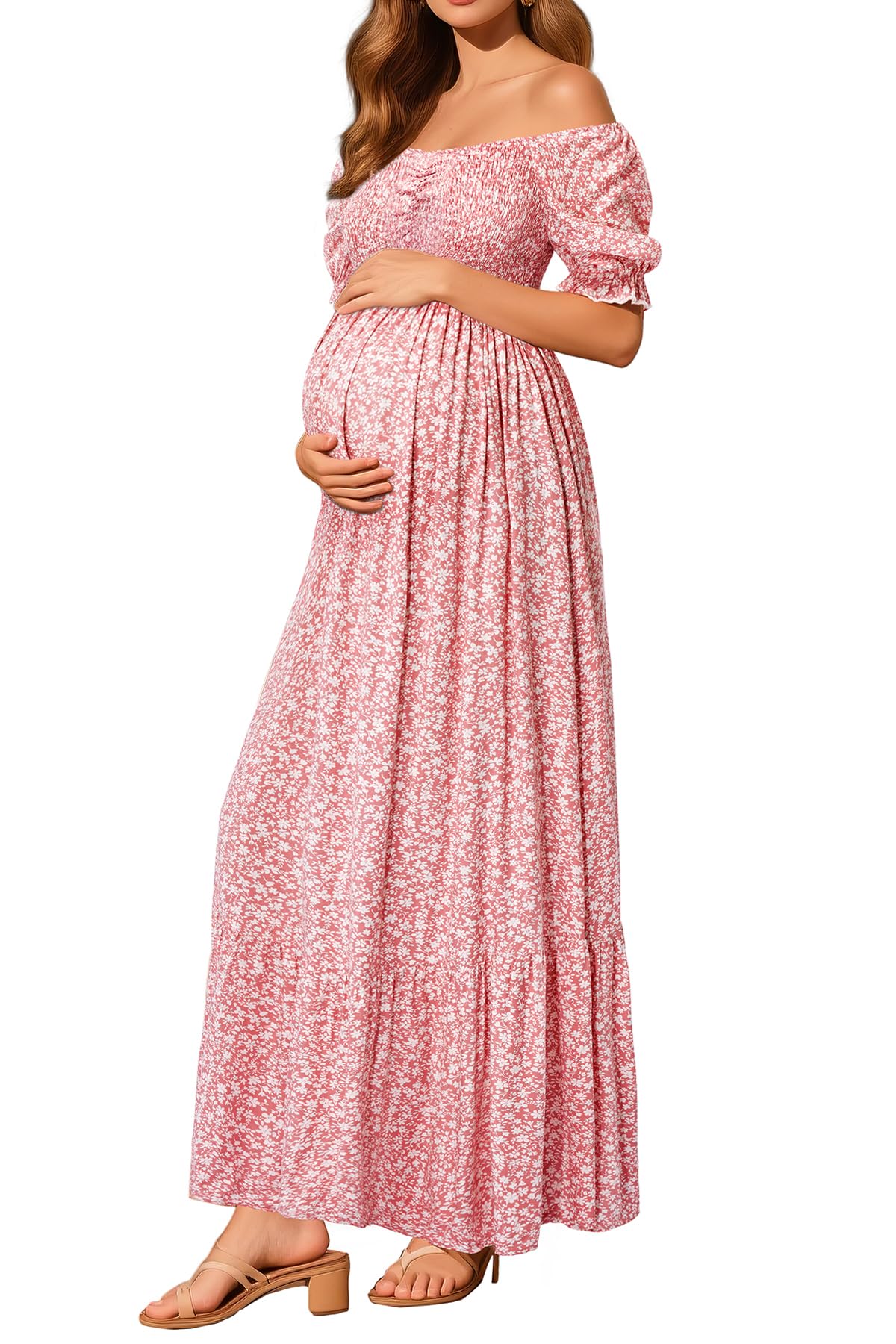 Off Shoulder Floral Maxi
