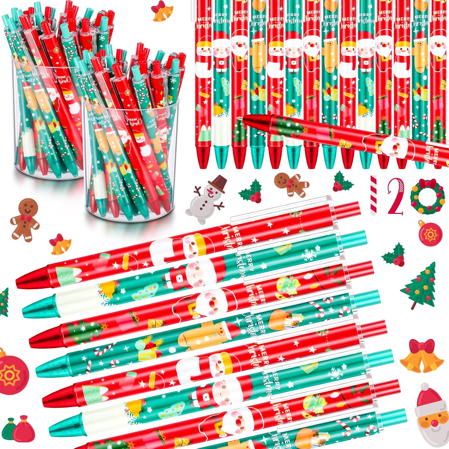 Leinuosen 120 Pieces Christmas Pen Bulk Christmas