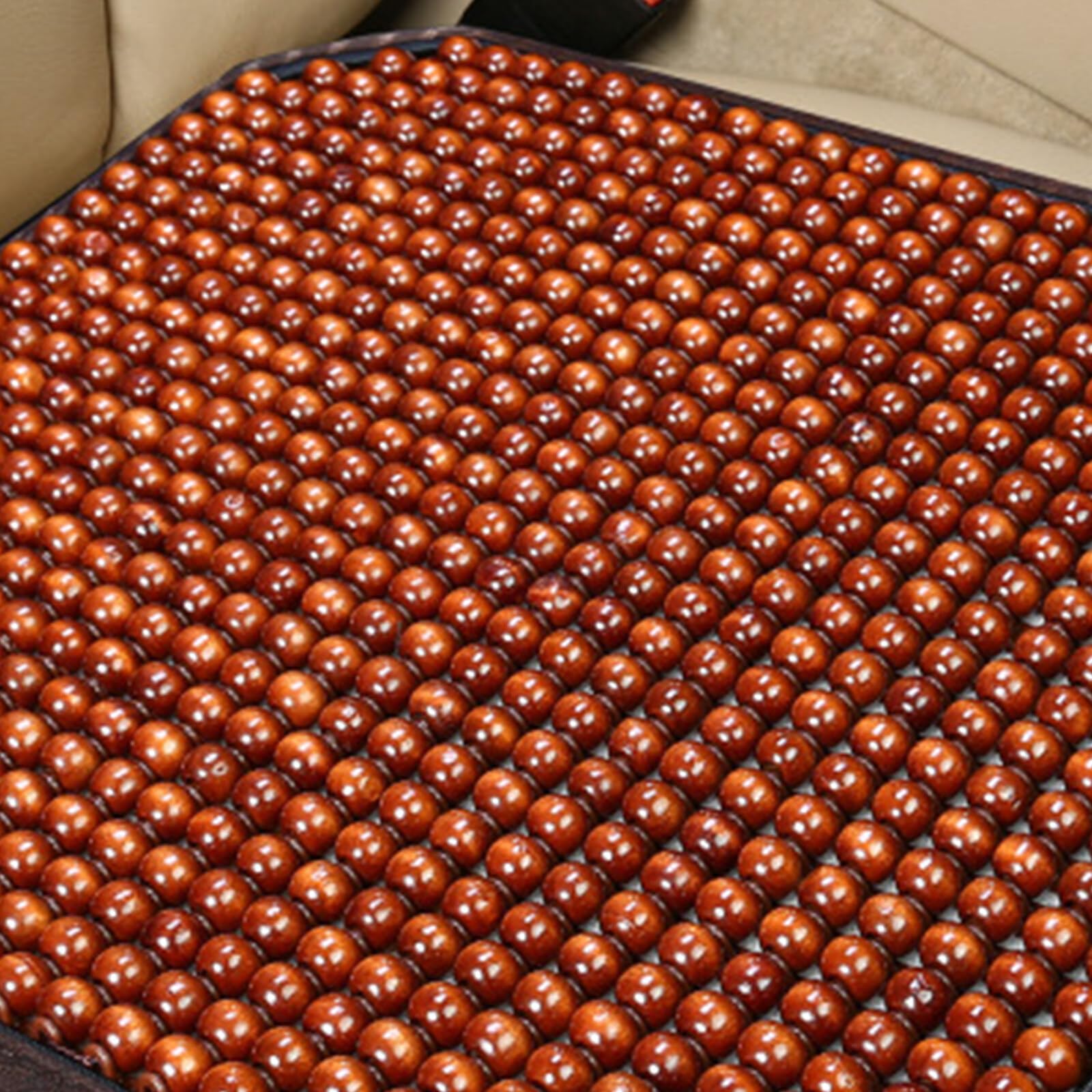 Housse de siège en perles de bois pour voiture/van/Taix - 45 x 45 cm - Coussin rafraîchissant pour siège de voiture - Pour voiture, maison, bureau