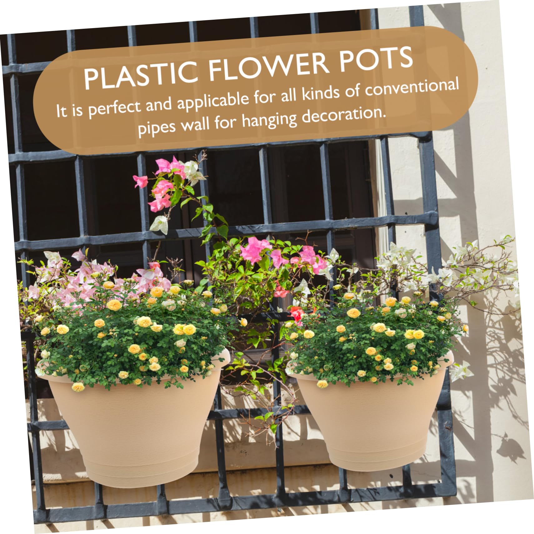 ibasenice 2pièces Lot de Pots De Fleurs Suspendus pour Plantes Jardinières Simples Et Pratiques pour Balcon Ou Mur