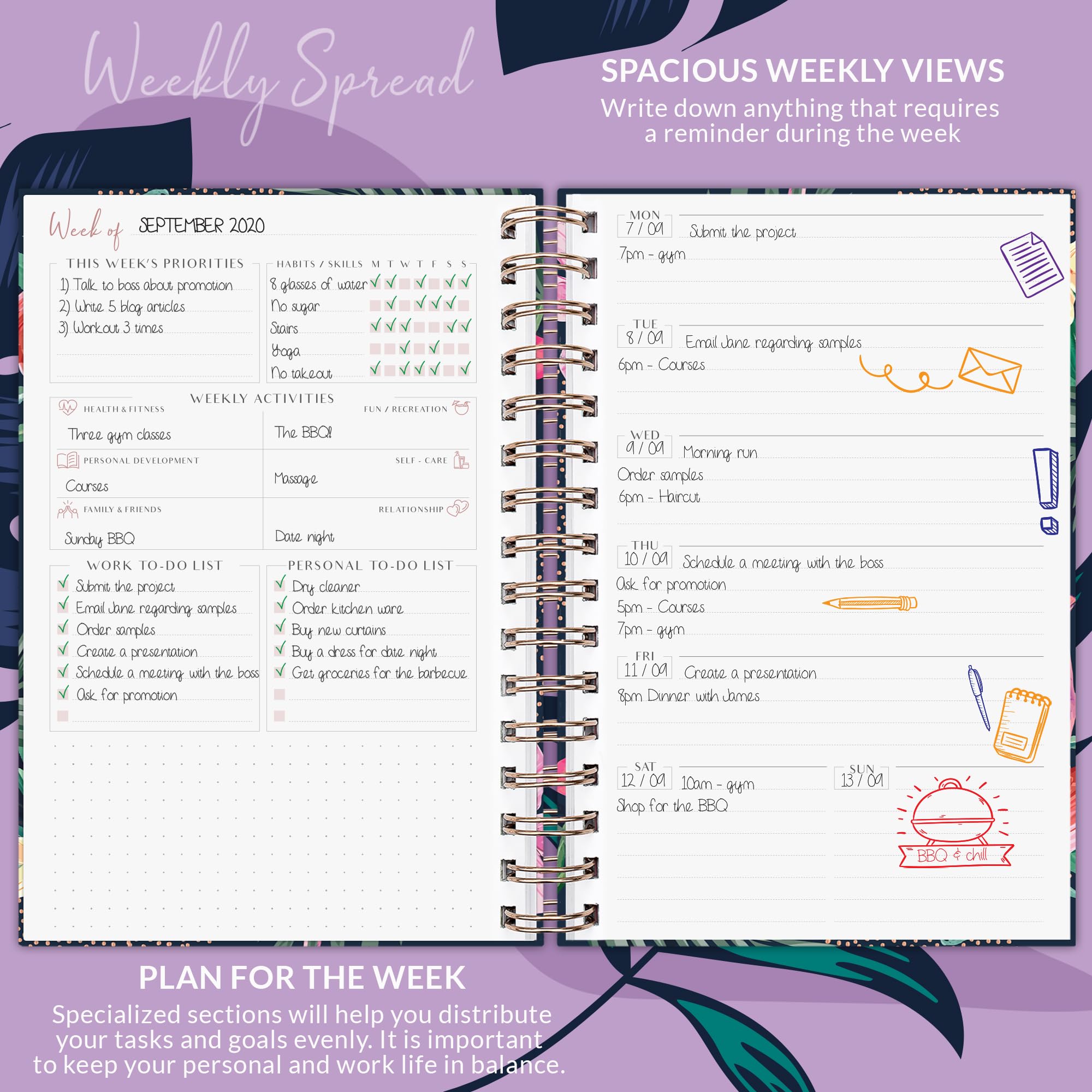 PLANBERRY Weekly Planner, Elegant Life & Budget Planner to Hit Your Goals & Live Happier, Organizer & Productivity Journal - Image 4