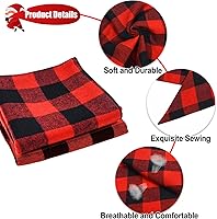 Vista 4 de Malier Paquete de 2 bandanas para perro de Navidad clásica a cuadros para mascotas, bufanda, baberos triangulares, pañuelos, accesorios de disfraz