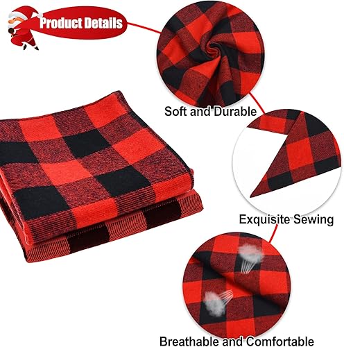 Miniatura 4 de Malier Paquete de 2 bandanas para perro de Navidad clásica a cuadros para mascotas, bufanda, baberos triangulares, pañuelos, accesorios de disfraz