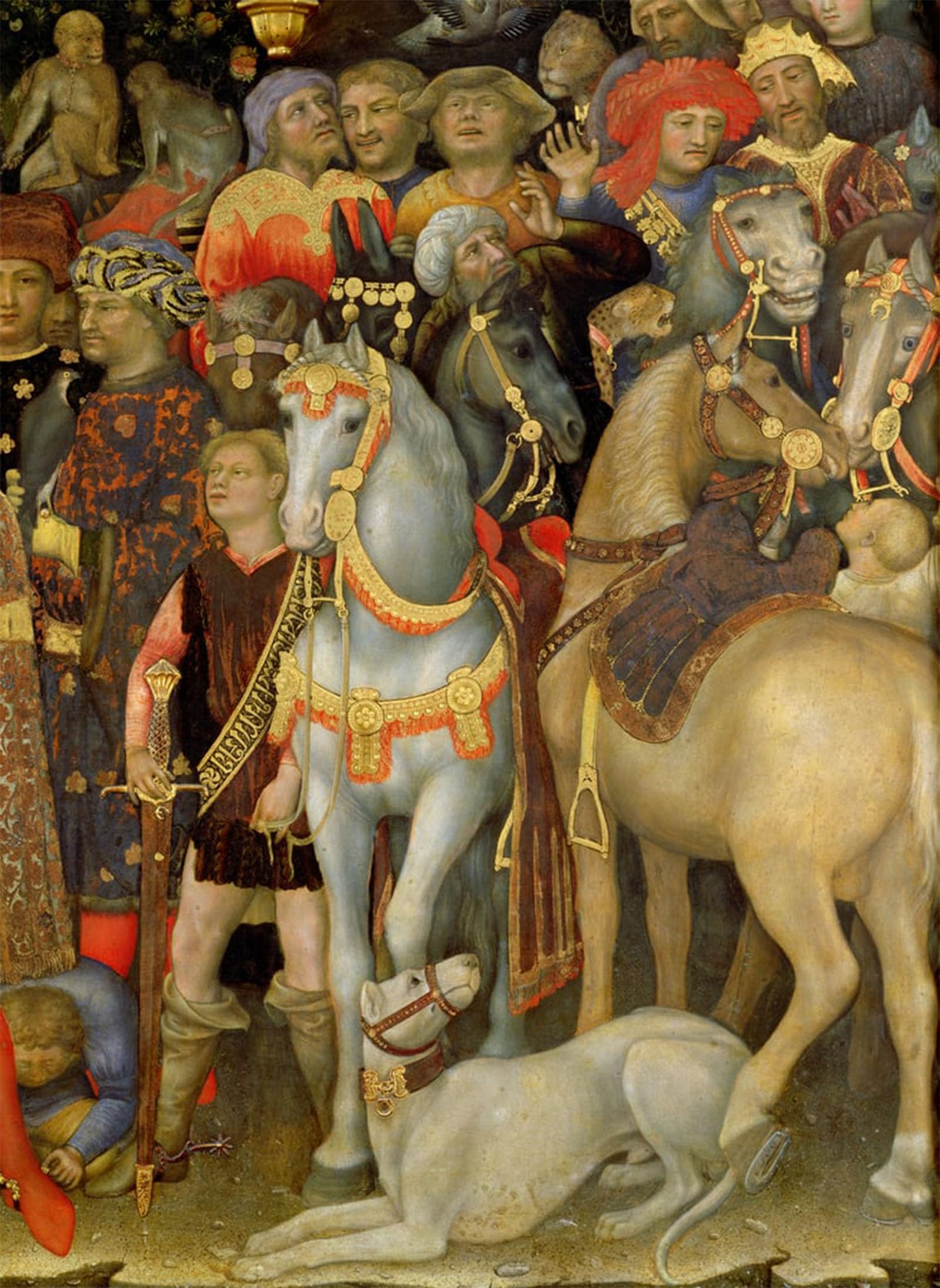 Artxlxxbn No Frame Famous Art Print Poster Vintage Wall Art The Adoration Of The Magi Detail Of Riders Horses And Dog By Gentile Da Fabriano Canvas Art Poster For Home Decor 60X90cm