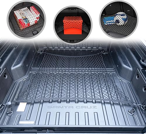 Red de carga elástica estilo piso para Hyundai Santa Cruz 2022-2024  Organizadores y almacenamiento de maletero premium  Red de carga para caja de