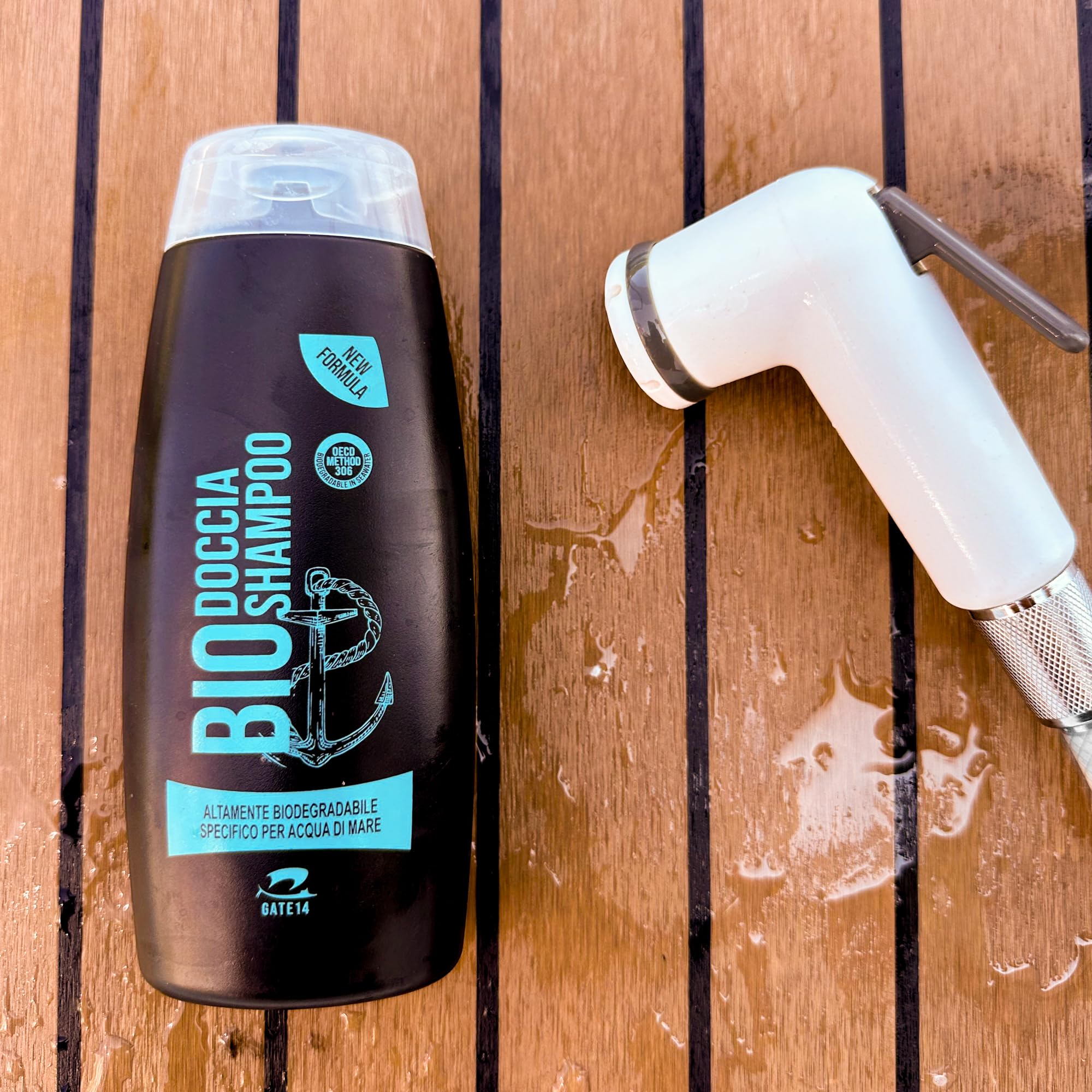 GATE14® Doccia Shampoo Bio Altamente Biodegradabile specifico per Acqua di Mare - 1 Flacone