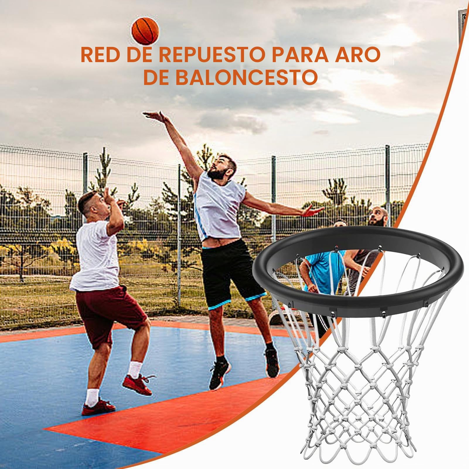 Red de aro de Baloncesto | Red de Baloncesto portátil de TPU para Exteriores para reemplazo | Equipos Deportivos para Estadios, Escuelas, Comunidad, Parques, Centros Recreativos