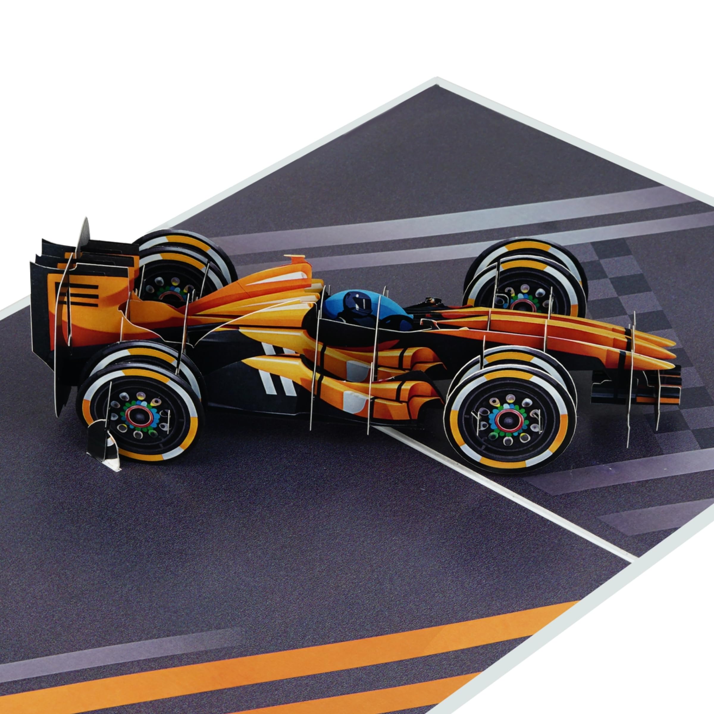Cardology - Racing Car Pop Up Card | 3D Motorsport Greeting Card, Perfect for Birthdays & Father's Day for Him, Men, Boys, Car Lovers & Racing Fans