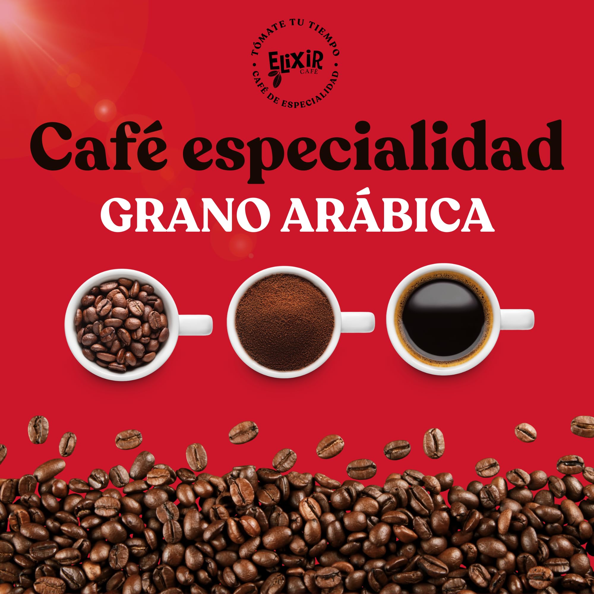 Cafe En Grano Natural 1kg Elixir - Cafe Especialidad Etiopía | Café En Grano 1kg | Café Arabica Etiopía | Intenso 5/5