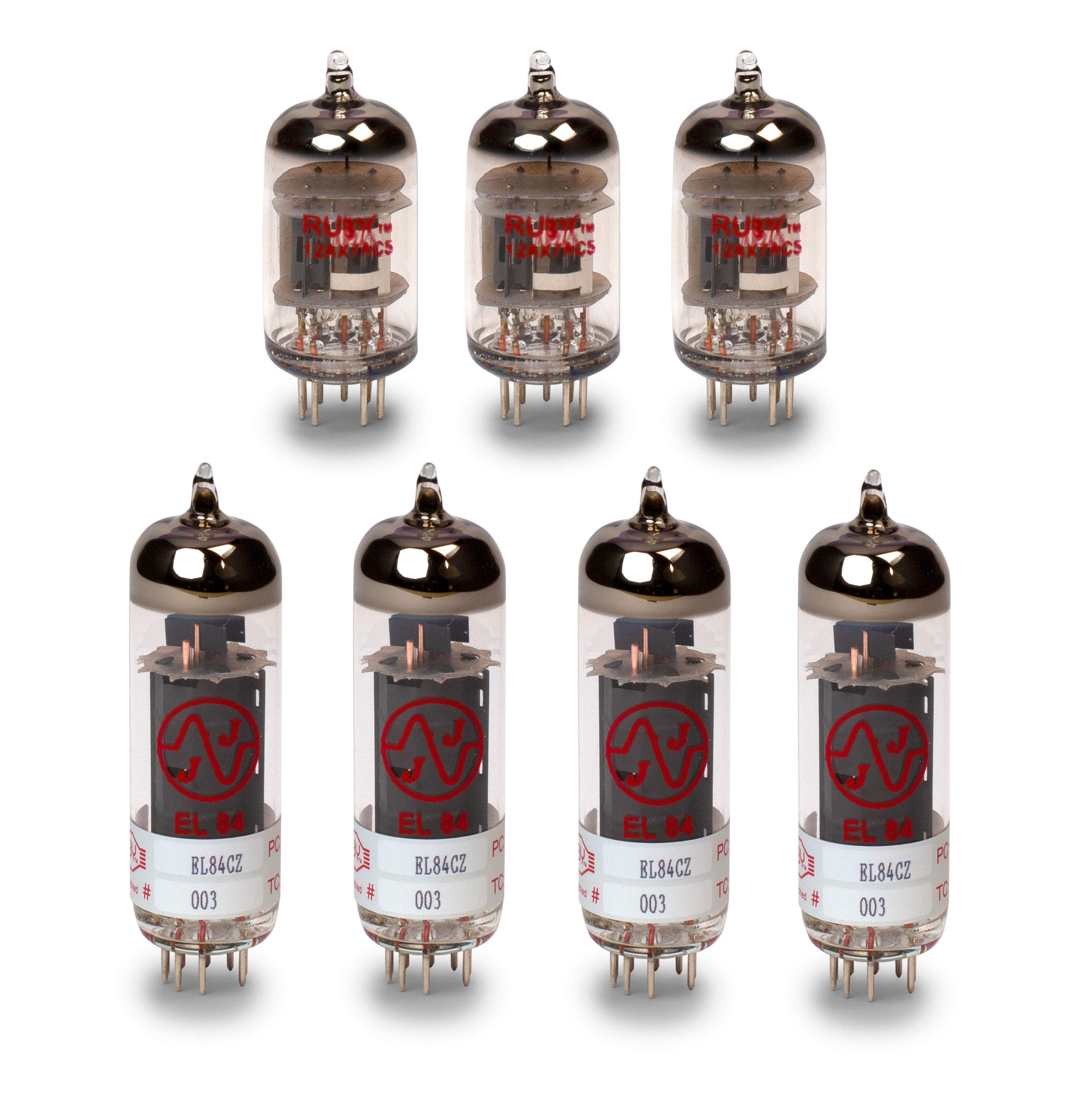 Vox AC30C2X Tube Set with Matched Power Tubes, Ruby and JJ Brand Tubes
