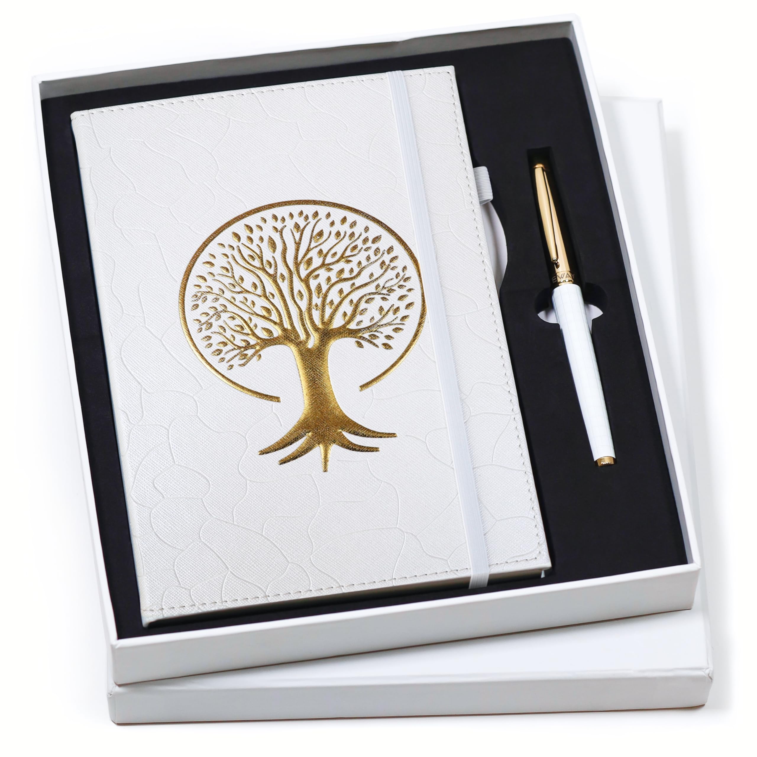 Veway Premium Tree of Life Journal and Pen Set for Women (Radiance) | 224-Page Hardcover Notebook, Elegant Gift Box & Refillable Gold Pen | A5 Aesthetic Writing Journal & Inspirational Gift