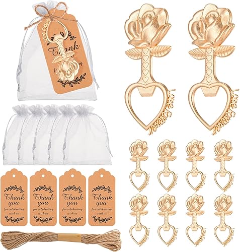KaGrbves 50 abridores de botellas Love Forever para regalos de despedida de soltera o regalos de boda recuerdos para invitados con etiquetas de