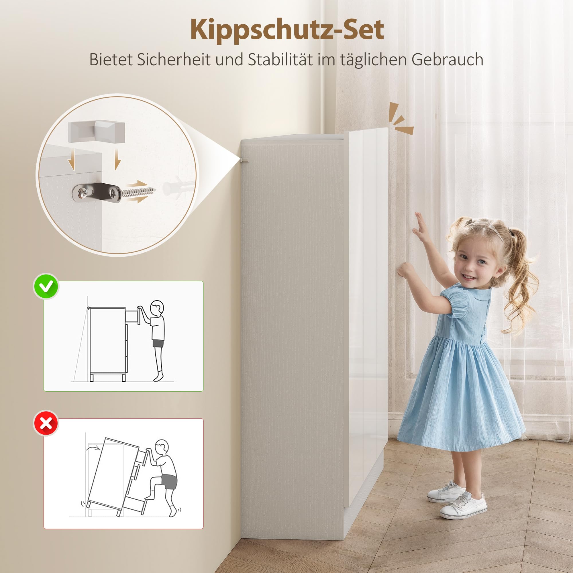 HOMCOM Schuhschrank Verstellbare Ablagen Hochglanztüren 106,4x34x108,5cm | Schuhregal, Belüftungslöchern, Schuhaufbewahrung mit Soft-Close-Funktion, Schuhkommode, für 25–30 Paar Weiß