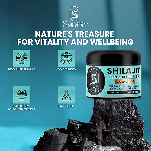 Miniatura 5 de Resina orgánica pura del Himalaya Shilajit dorada para hombres y mujeres, 75% ácido fúlvico, más de 85 minerales trazados, probado en laboratorio,
