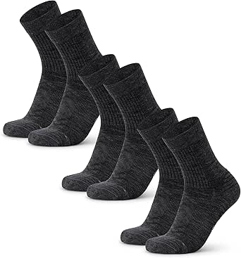 DANISH ENDURANCE Calcetines Antiampollas Senderismo de Lana Merino Ligeros, Unisex, Calcetines Invierno Hombre y Mujer, 3 Pack 43-47
