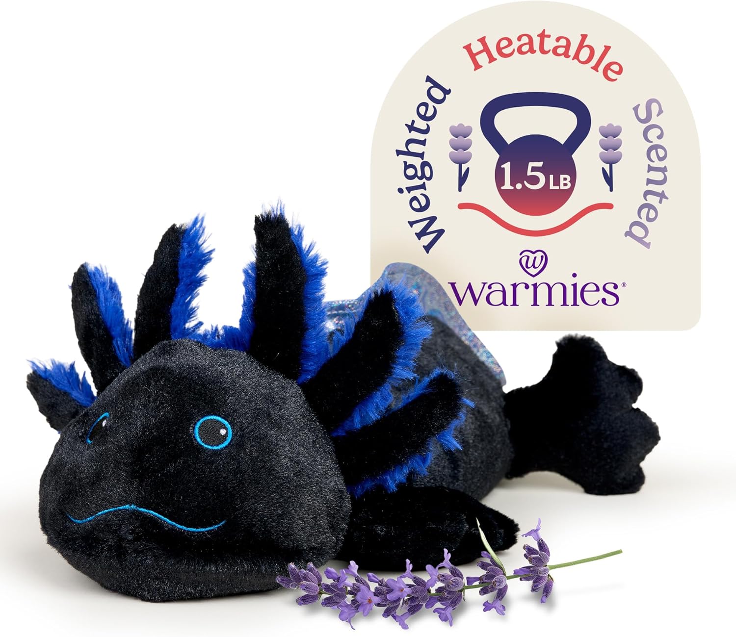 warmies Microwavable & Weighted Stuffed Animals, Blue Axolotl - Heated Stuffed Animal Plushie for Warmth & Comfort - Cute Soft Plush Toys for Adults & Children (Boys, Girls, Babies & Toddlers)