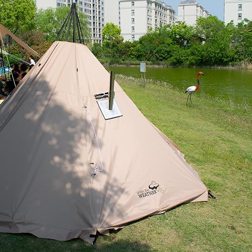 Miniatura 7 de FLASLD Gato para estufa de tienda de campaña con agujero expandible de 4 a 6 pulgadas, kit de gato de estufa de campamento ignífugo para tienda de