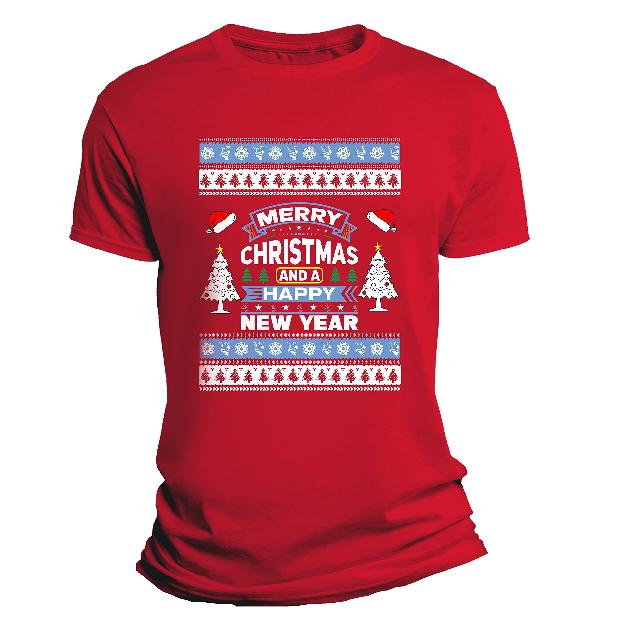Tris Famiglia Magliette Natale - 3 Tshirt - Buone Feste - Merry Christmas - Happy New Year - papà - Mamma - Figlio - Figlia - T-Shirt Natalizia