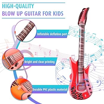 Amazon.co.jp: 空気注入式ギター12本セット、36インチロック