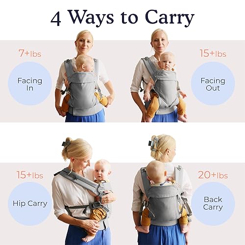 Miniatura 3 de Beco Gemini 2.0 Portabebés para recién nacidos a niños pequeños con soporte M-Cloud - Portabebés de 4 posiciones, portabebés certificado saludable