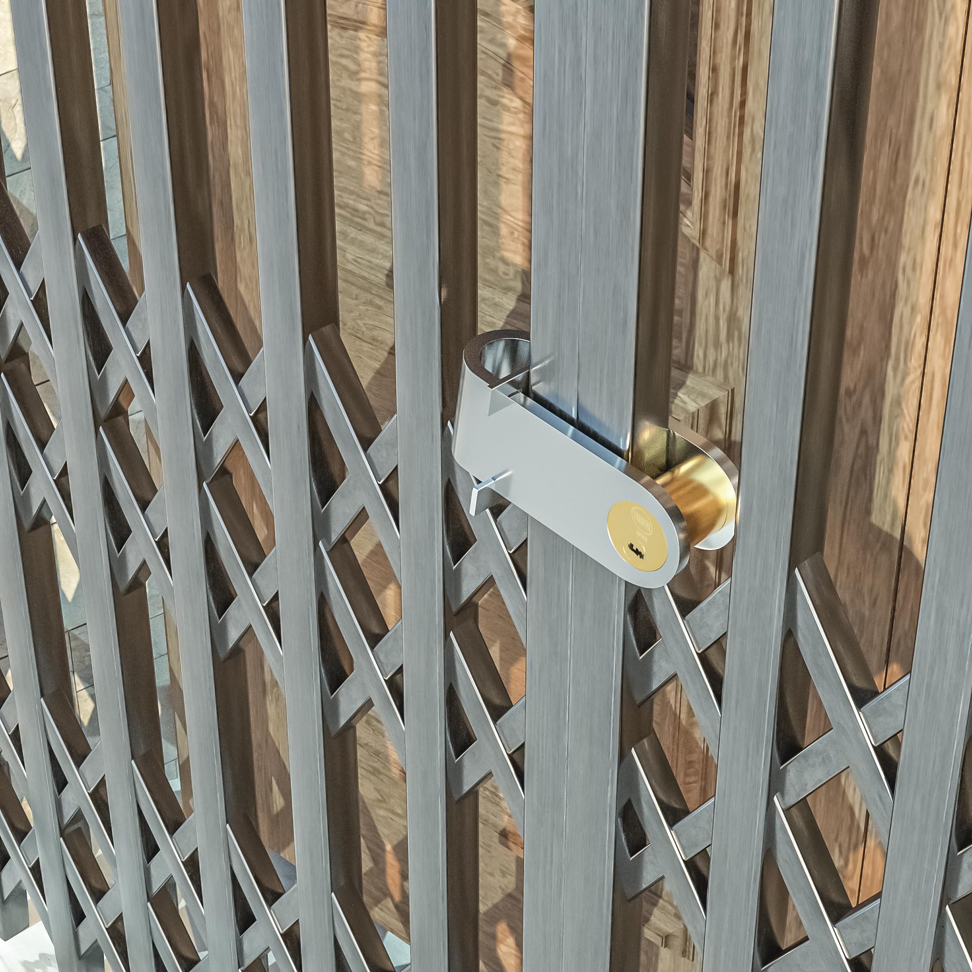 Amig - Cerradura de Alta Seguridad Modelo 680 para Puertas de Ballesta - Latón Cromado Brillo - Incluye 3 Llaves de Puntos - 115 x 40 mm - Ideal para Cierres Extensibles y Cancelas