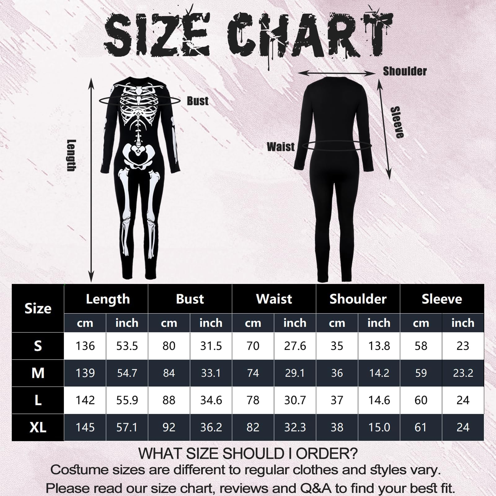 Forfamy Glow in The Dark Skeleton Costume Women for Halloween Adults White Glowing Halloween Zipper Jumpsuit (Style-2, L) - Image 2