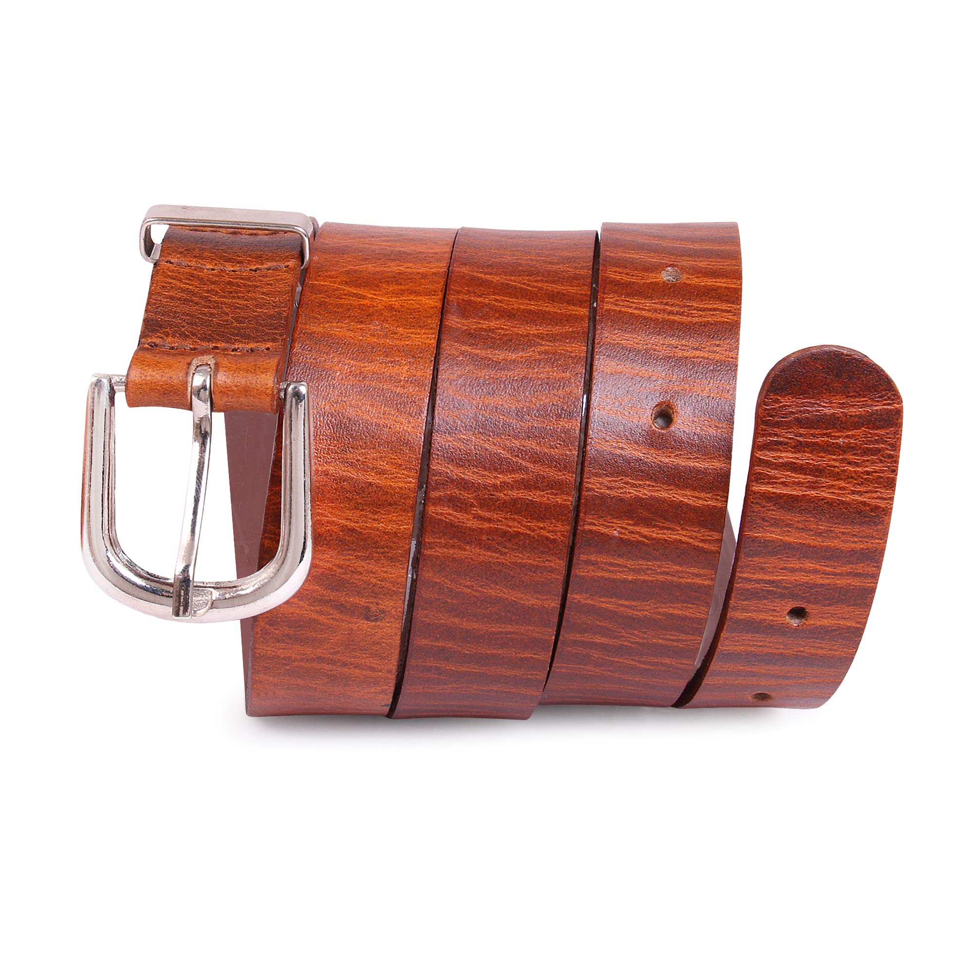 trysco®, Genuine Leather, Girls/Women Multi Purpose WRINKLED EFFECT Belt (Waist Size -22"-38") (width 23MM) (3 Colours) (XS, Tan) - Image 2 thumbnail